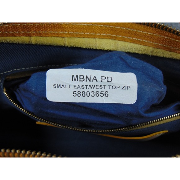 Dooney Bourke Purse Small East West Top Zip Yellow Crocodile Leather Bag FLAW - Picture 3 of 16